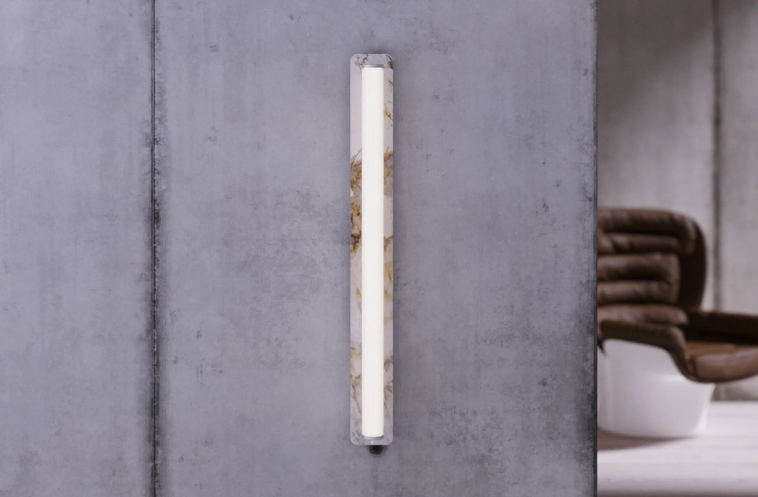 design wandleuchte marmor roehre