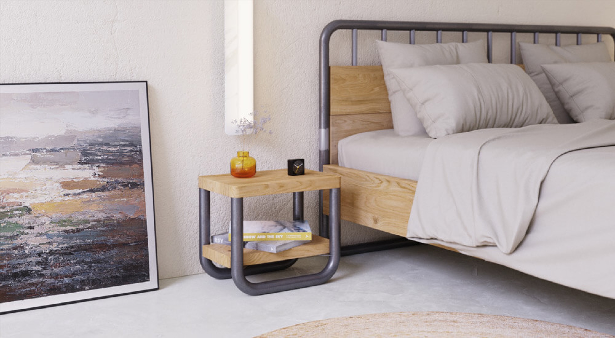 industrial design nachttisch bett