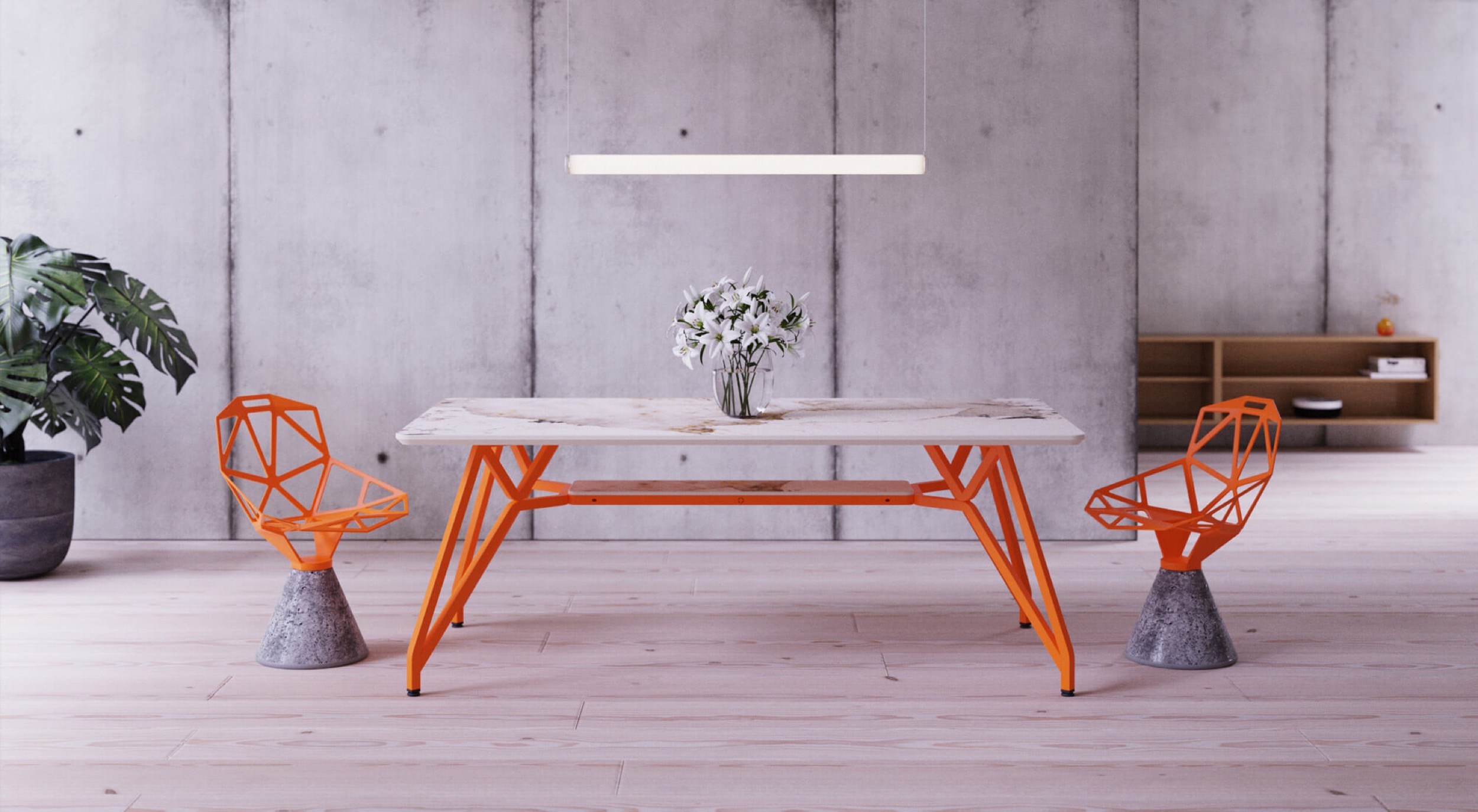 moderner designer tisch futuristisch loft